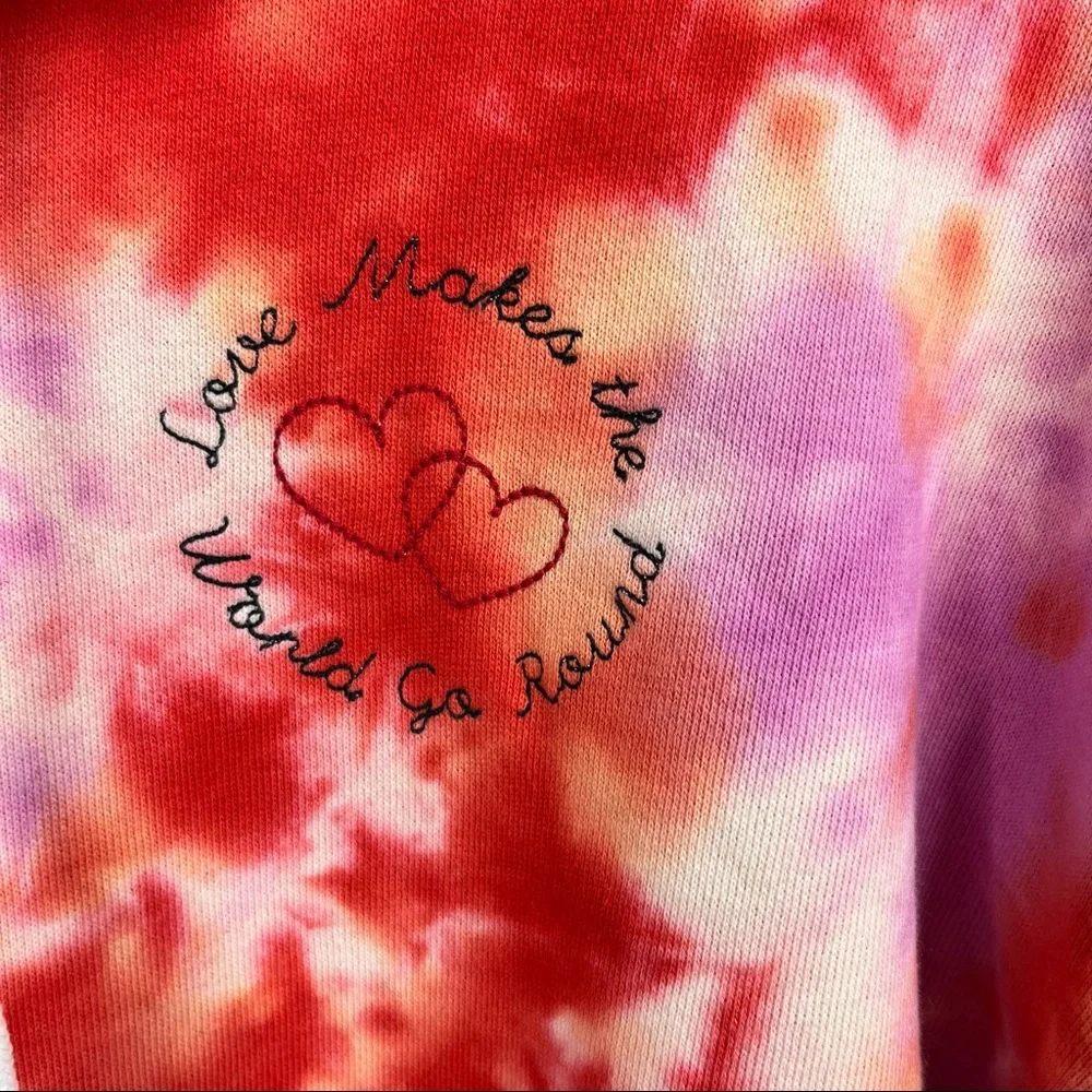 PJ Salvage Daydream Doodles Tie Dye Lounge Hoodie 'Love Makes' - Picture 2 of 9